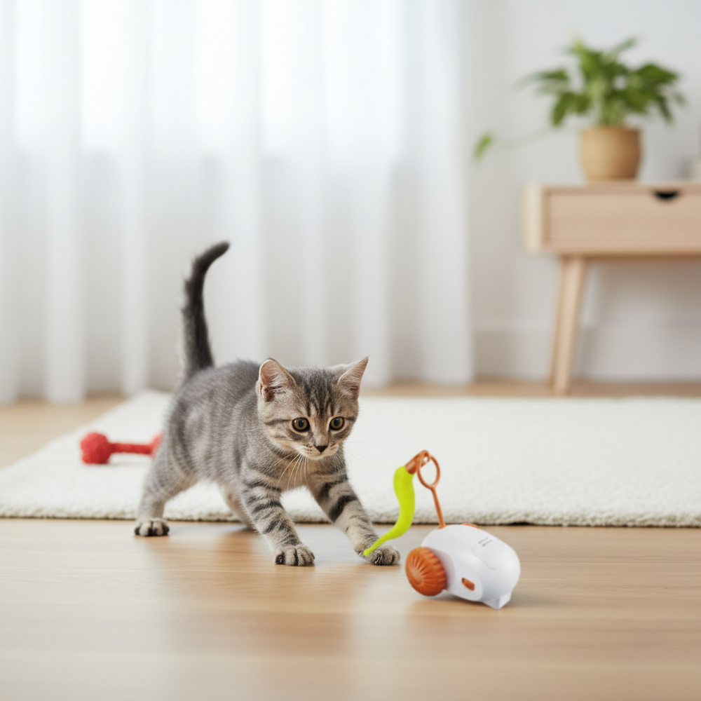 Runaway Şarjlı Robot Kedi Oyuncağı Otomatik Av Oyunu