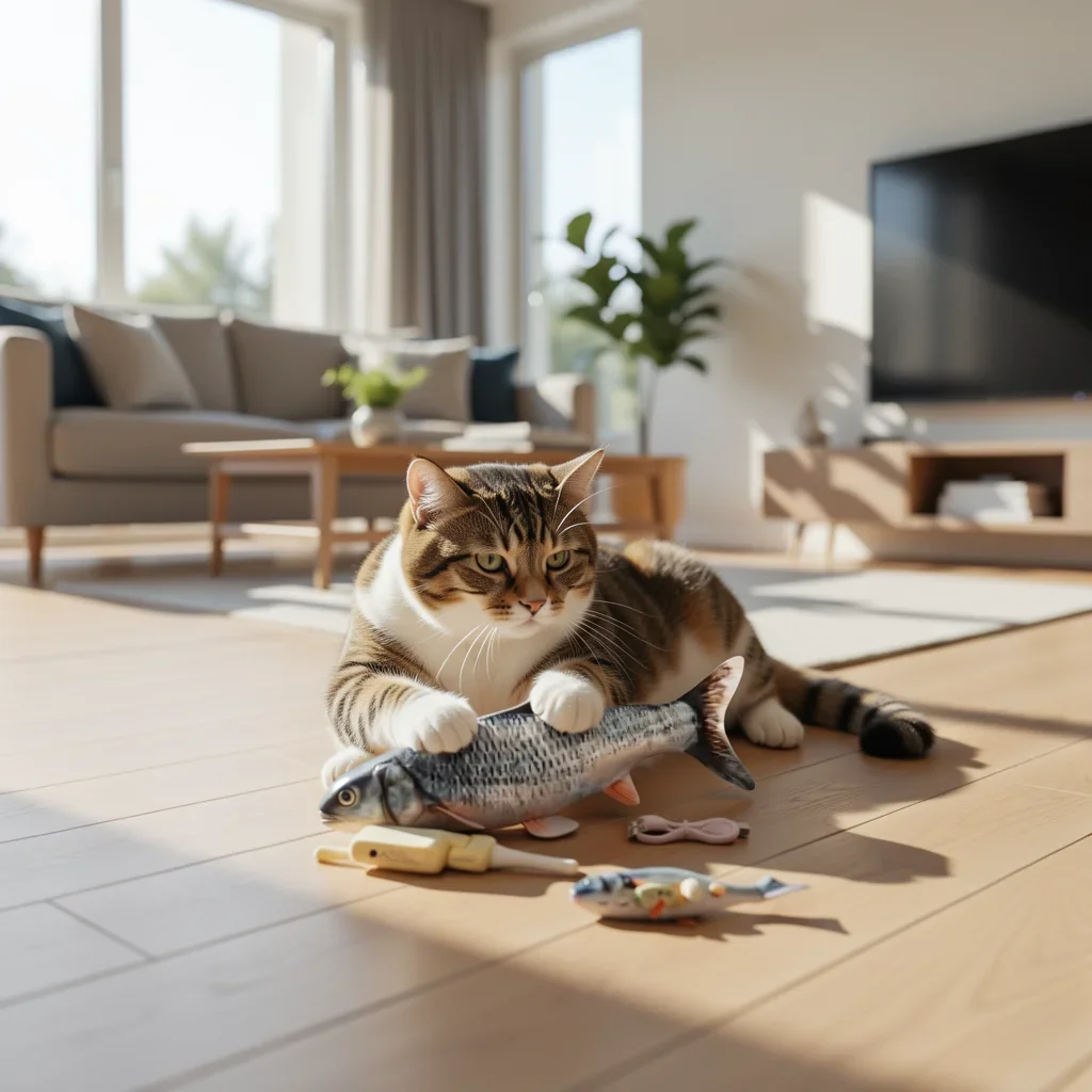 Runaway Şarjlı Sensörlü Hareketli Balık Kedi Oyuncağı