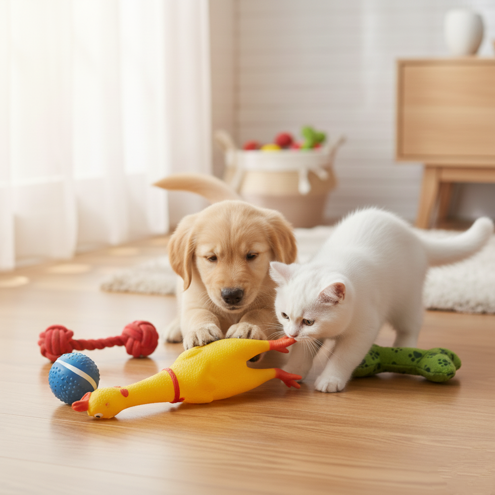 Runaway Ses Çıkaran Tavuk Kedi Köpek Oyuncağı 16 cm