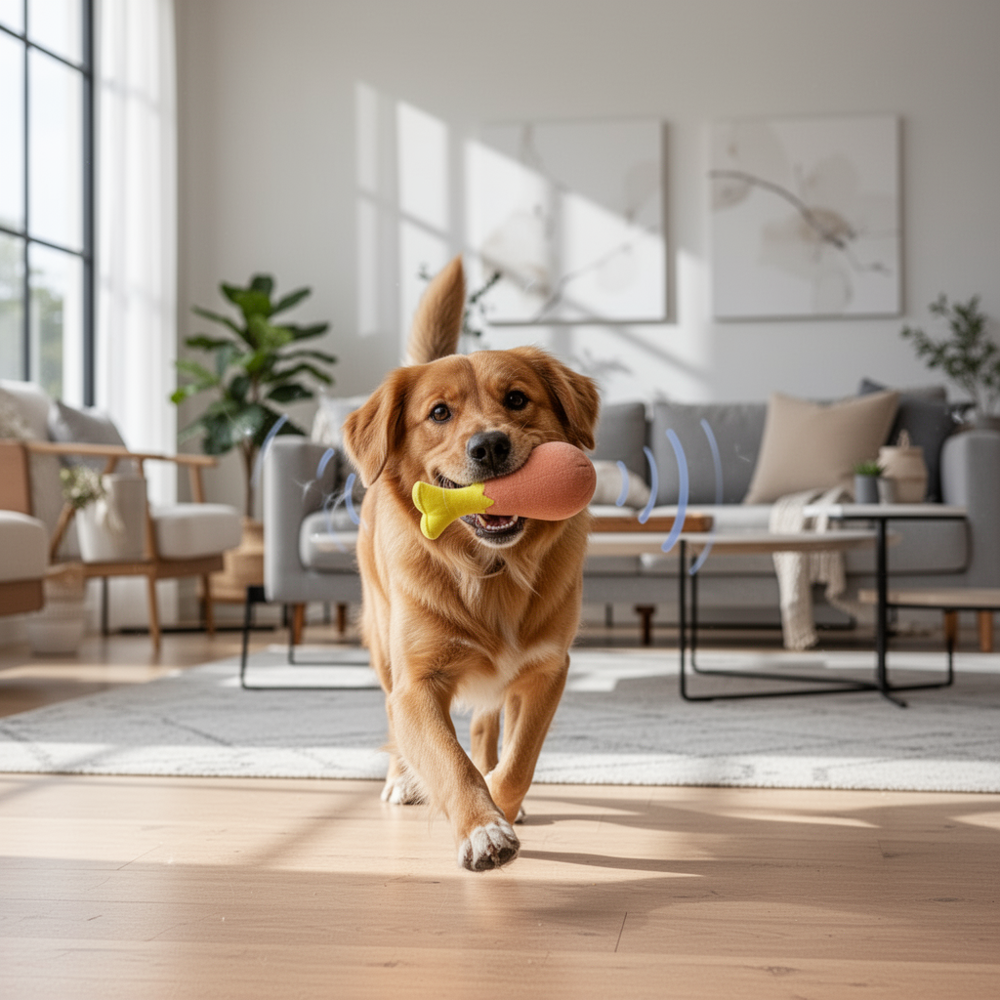 Runaway Sesli Tavuk Butu Köpek Oyuncağı Vinil Eğlence