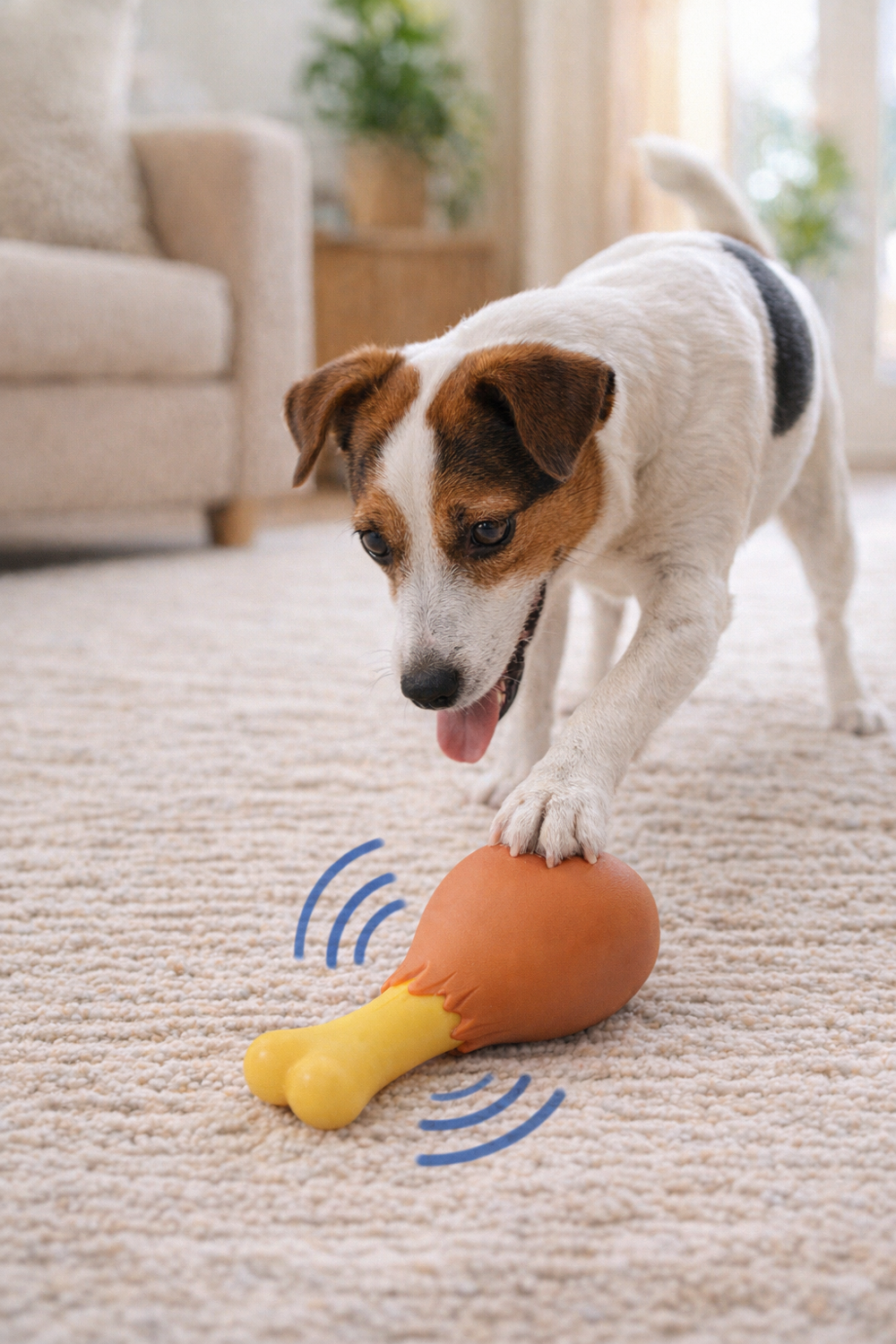 Runaway Sesli Tavuk Butu Köpek Oyuncağı Vinil Eğlence