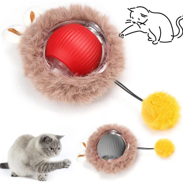 Runaway Tüylü Şarjlı Kedi Oyuncağı Hareketli Top