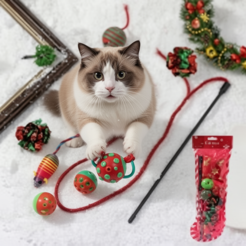Runaway Yılbaşı Konseptli Kedi Oyuncak Seti Hediye