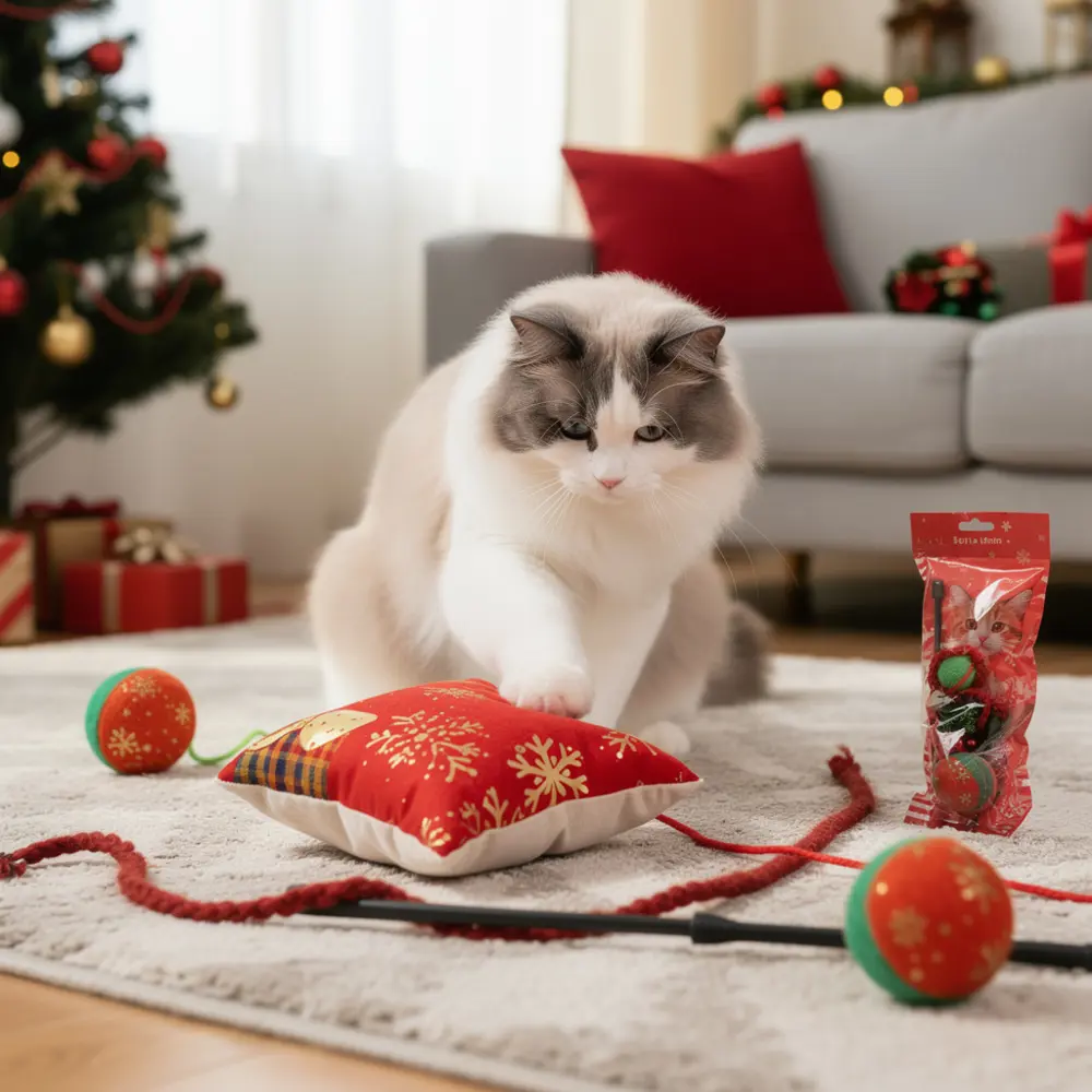 Runaway Yılbaşı Konseptli Kedi Oyuncak Seti Hediye