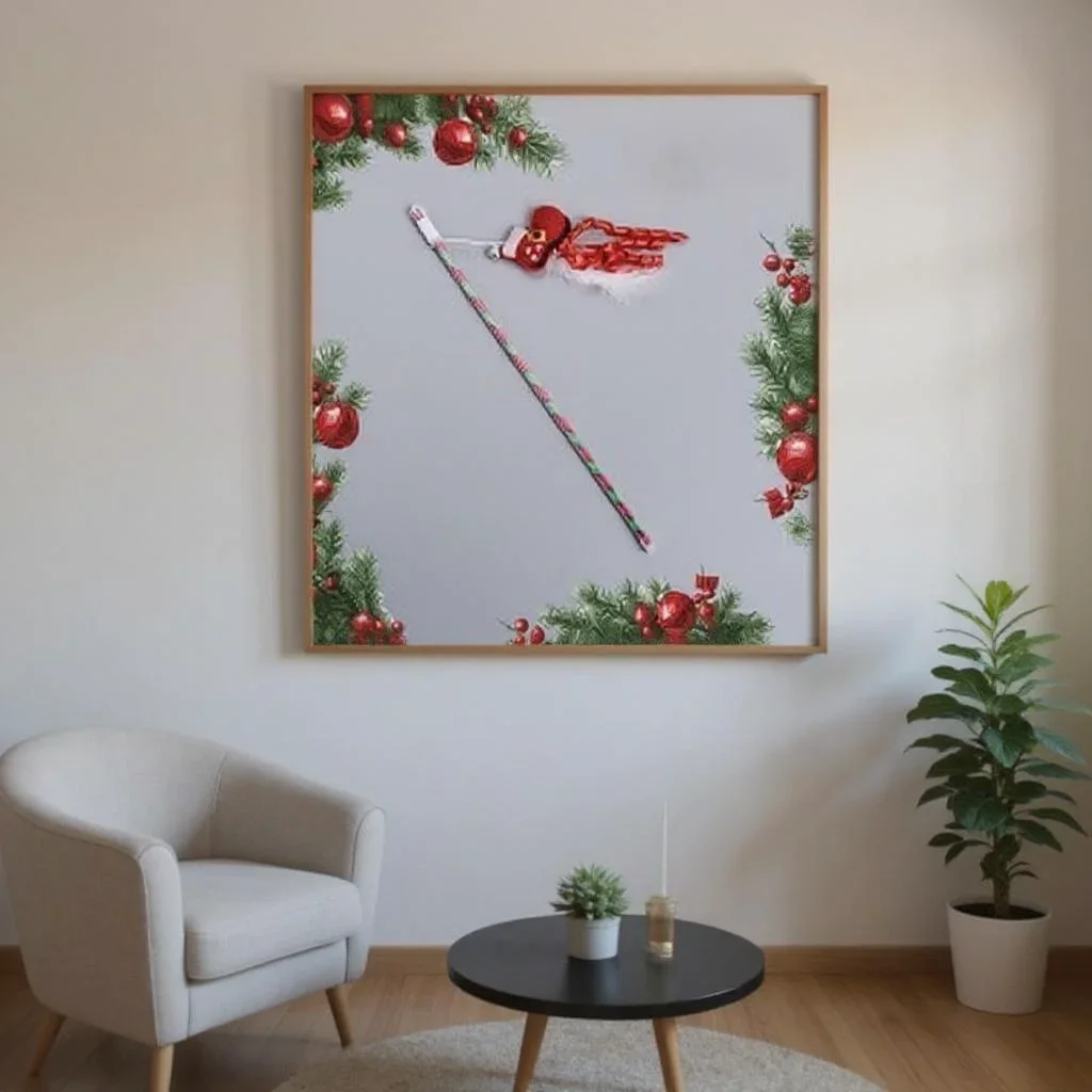 Runaway Yılbaşı Temalı Zilli Kedi Oltası Oyuncağı Eğlenceli Tasar