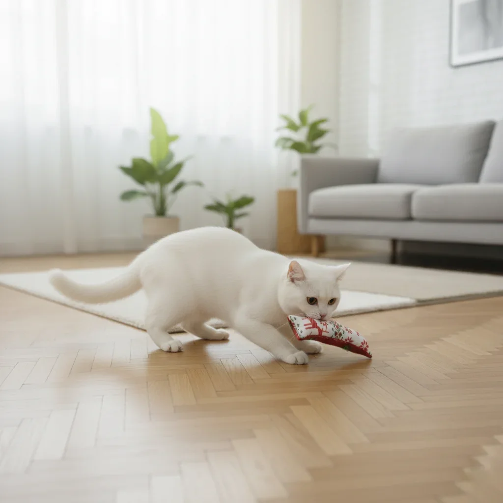 Runaway Yılbaşı Temalı Hışırtılı Bez Kedi Oyuncağı
