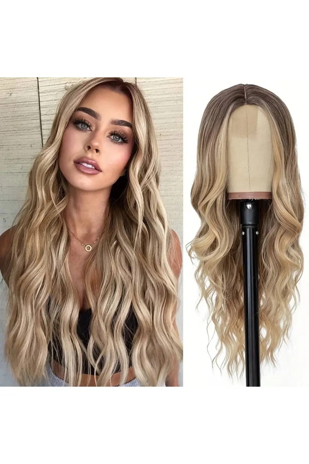 Rus Kumralı Dore Sarı Ombreli Tül Peruk