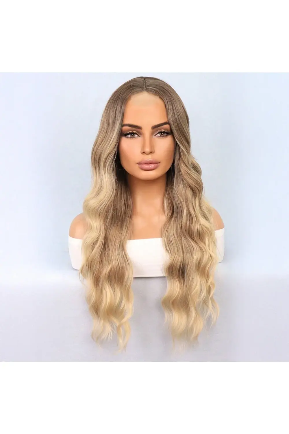 Rus Kumralı Dore Sarı Ombreli Tül Peruk