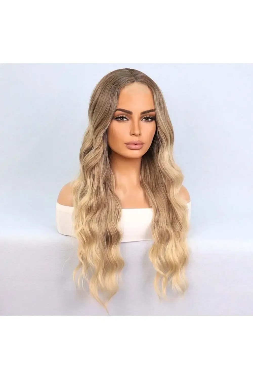 Rus Kumralı Dore Sarı Ombreli Tül Peruk