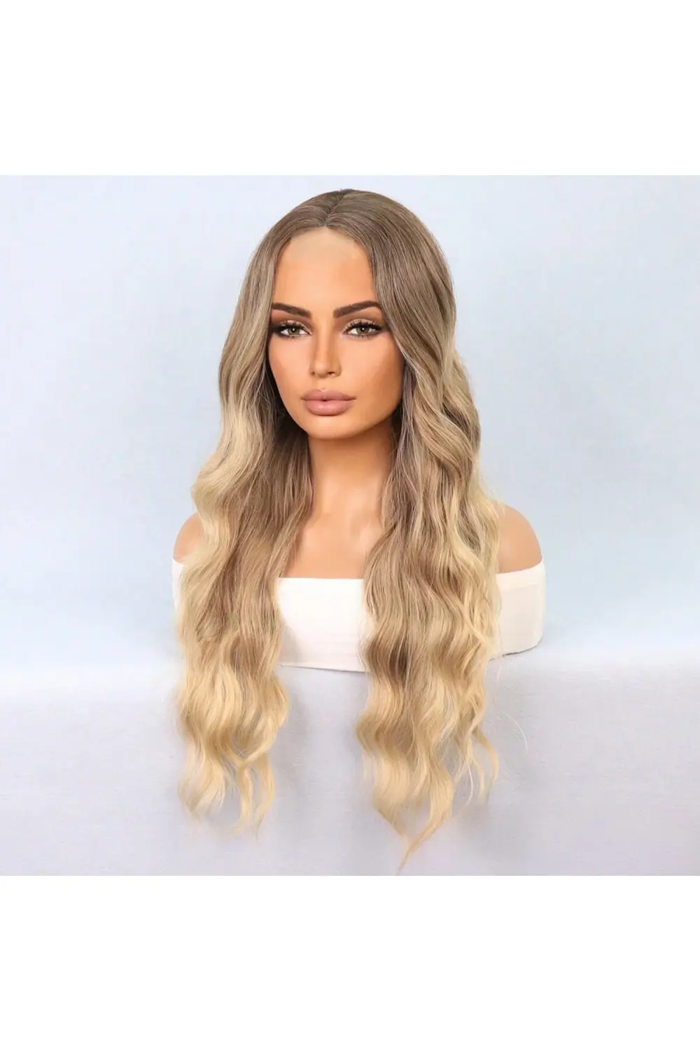 Rus Kumralı Dore Sarı Ombreli Tül Peruk