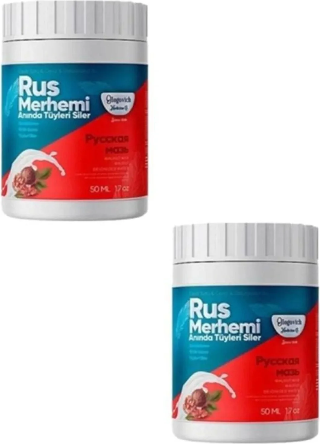 Rus Merhemi Anında Tüy Siler Tüy Dökücü Krem 50 ml x 2 - Evcil Hayvanlar İçin Profesyonel Tüy Dökücü