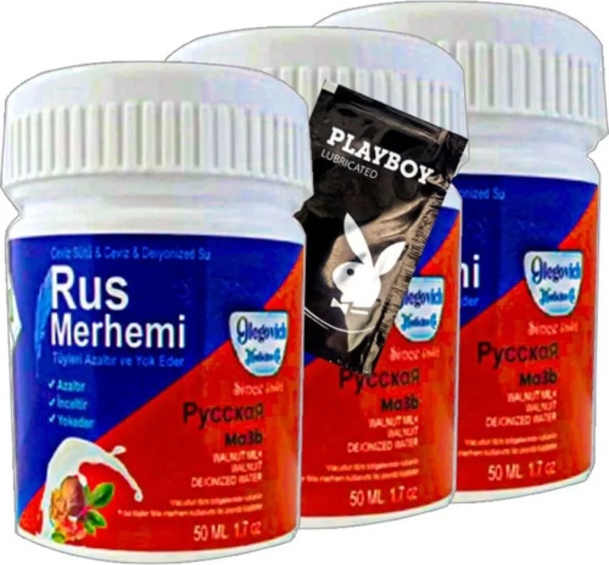 Rus Merhemi Glegnid Blue Tüy Kremi 3'lü Set – 150 ml + Hediye Jel