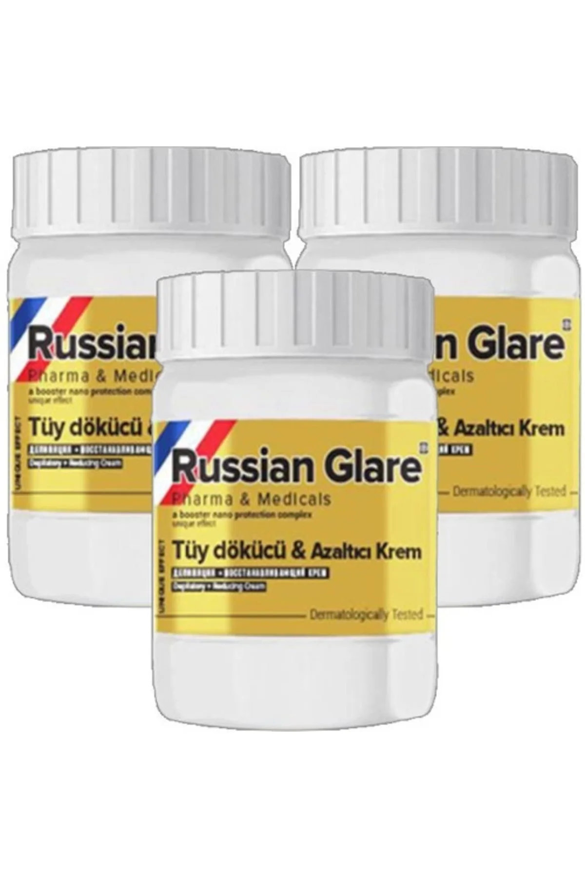 Russ Glare Nano Tüy Alma Kremi 3'lü Set – 50 ml x 3, Hassas Cilt İçin Etkili Çözüm