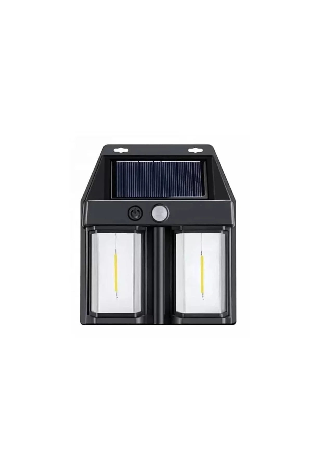 Rustik Ampul İkili Solar Duvar Aplik Güneş Enerjili Hareket Sensö