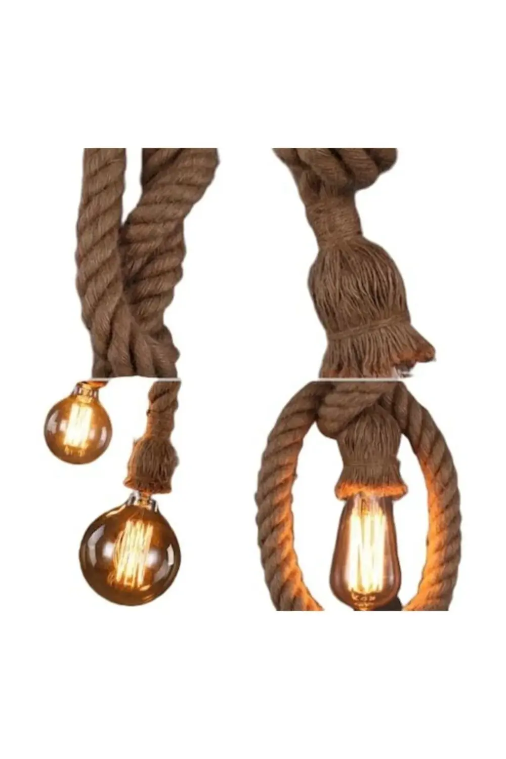 Rustik Sarkıt Avize Halat Sarkıt Avize 50 Cm