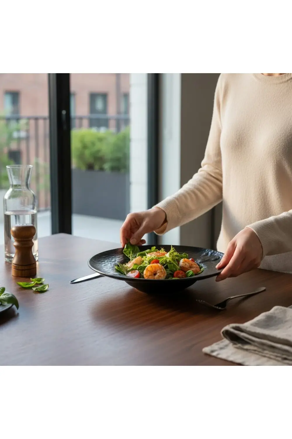 Ruw Glam 24cm Porselen Makarna Tabağı ve Salata Tabağı