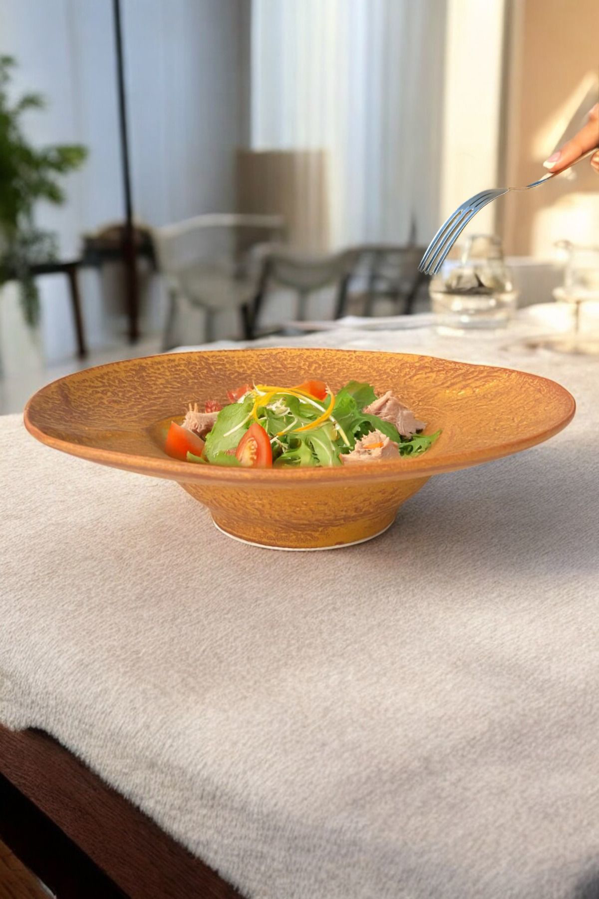 İrea Porselen Ruw Savana 24Cm Porselen Makarna Tabağı Ve Salata Tabağı