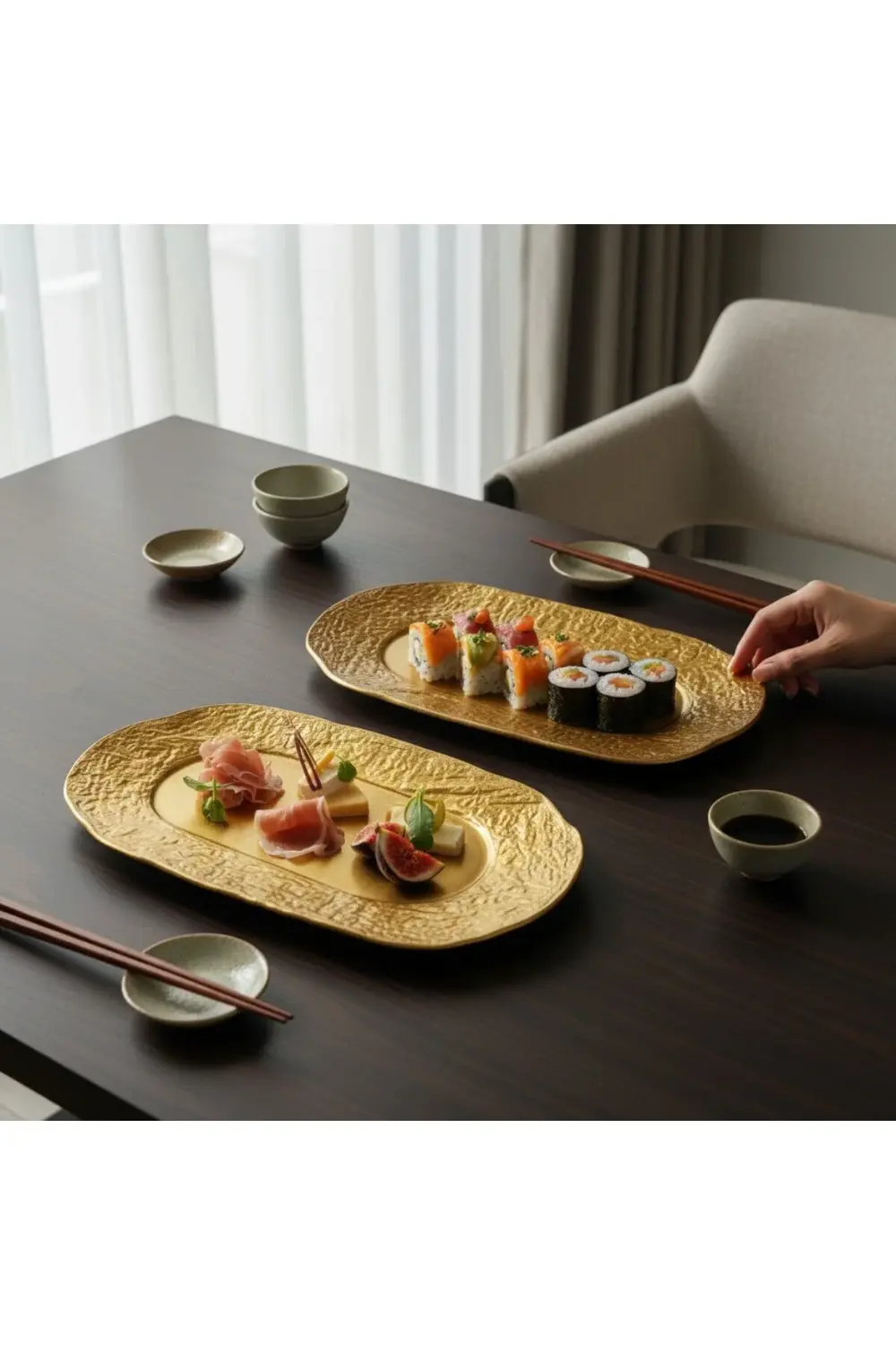 Ruw Savana 34cm Porselen Dikdörtgen Gondol Kayık Tabak Sushi Taba