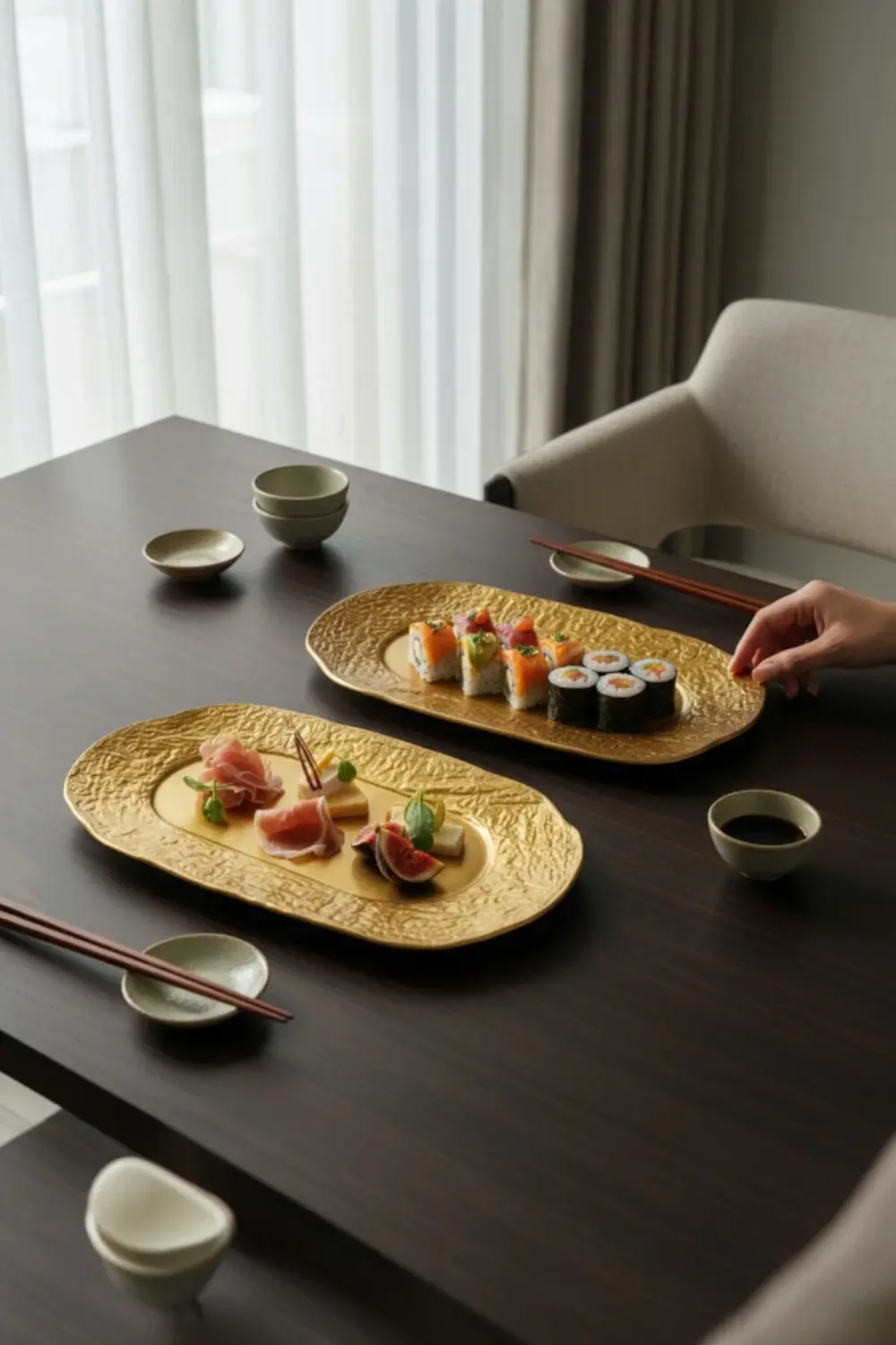 Ruw Savana 34cm Porselen Dikdörtgen Gondol Kayık Tabak Sushi Taba