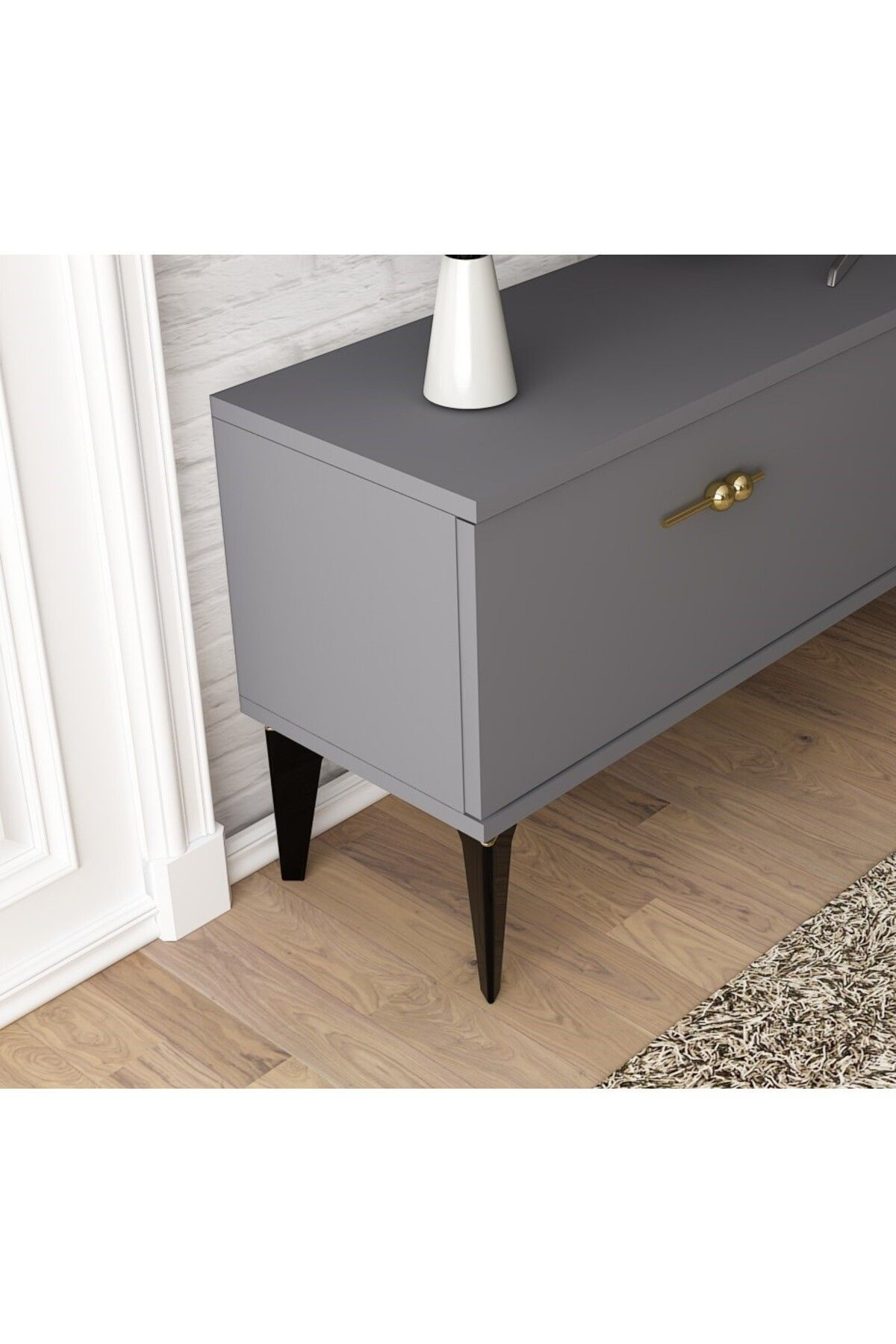 Cantek Dizayn Rüya Şömineli Tv Ünitesi Takimi Beyaz-Beyaz