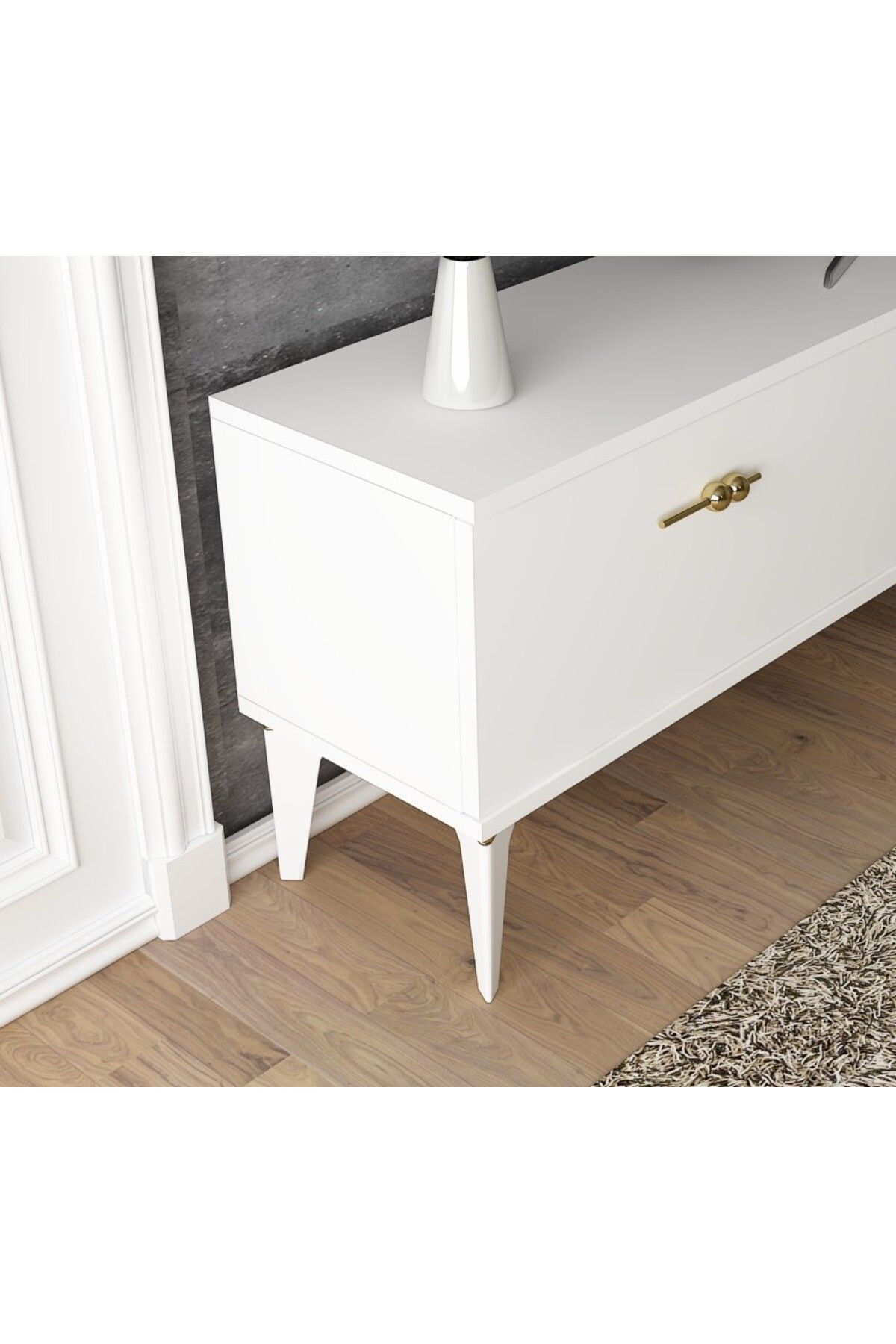 Cantek Dizayn Rüya Şömineli Tv Ünitesi Takimi Beyaz-Beyaz