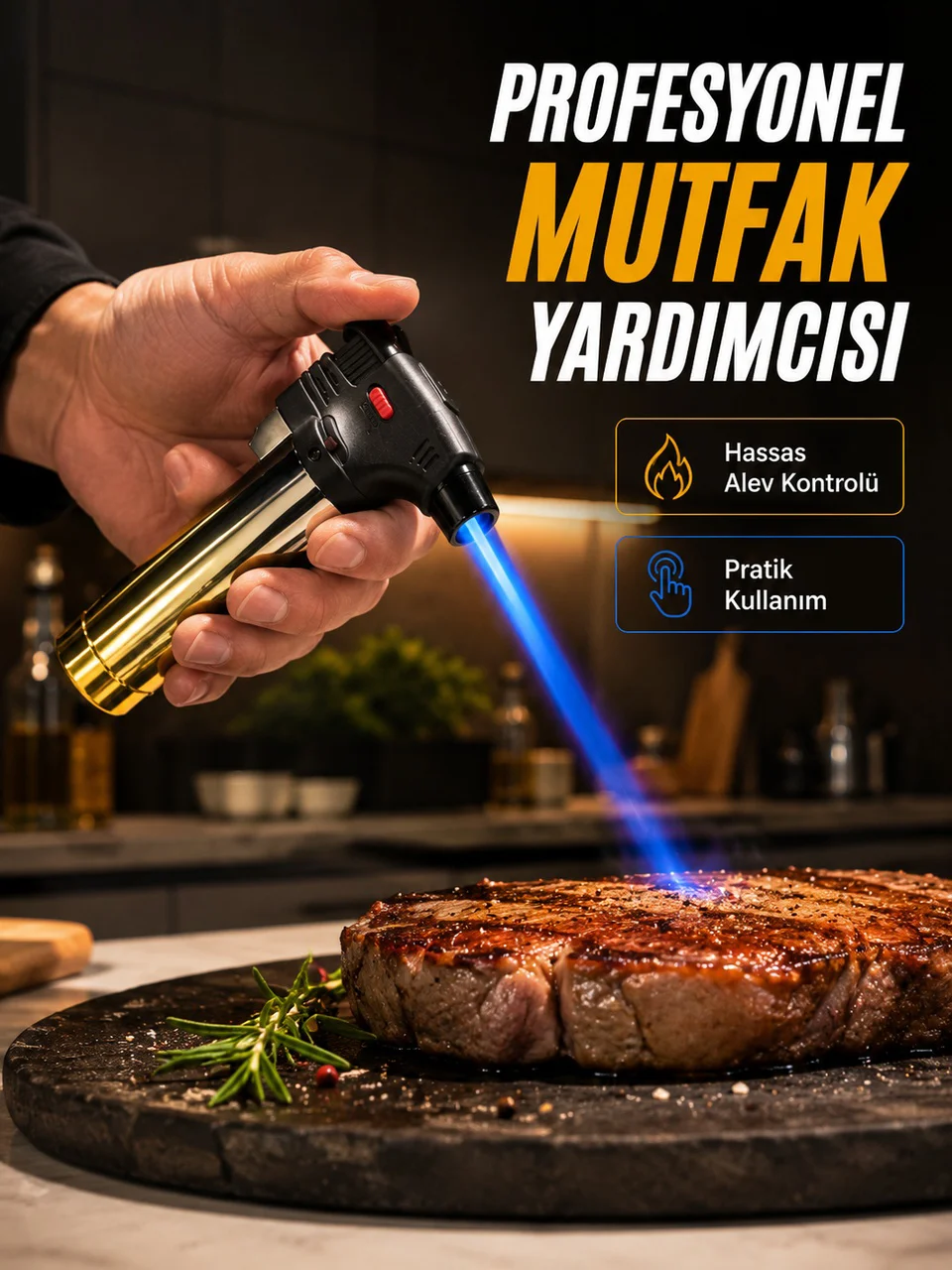 Rüzgar Ateşli Pürmüz Çakmak Ayarlanabilir Alev Güçlü Jet Alevli Gazlı Çakmak - Lisinya Diğer
