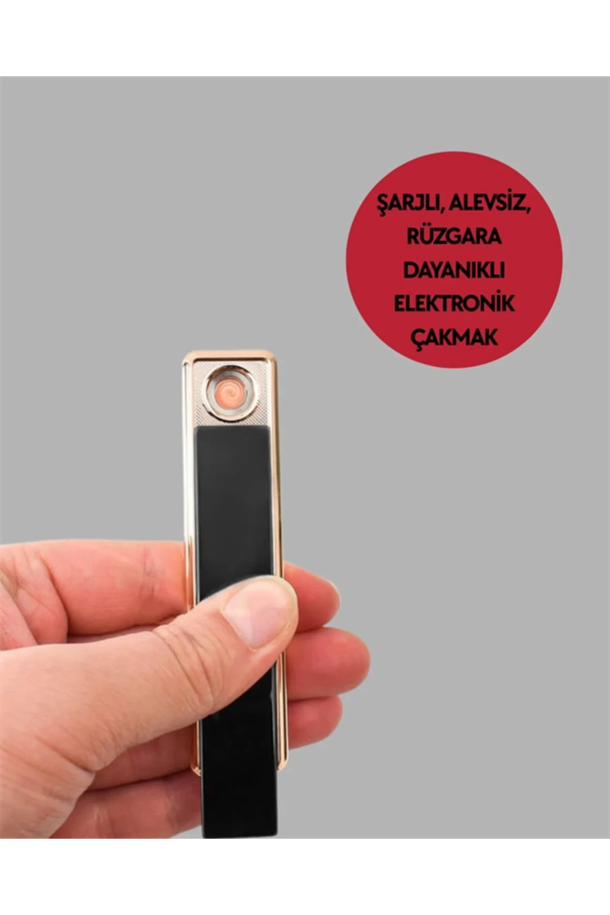 Rüzgar Geçirmez Elektronik Çakmak – Modern Tasarım, Metal Gövde