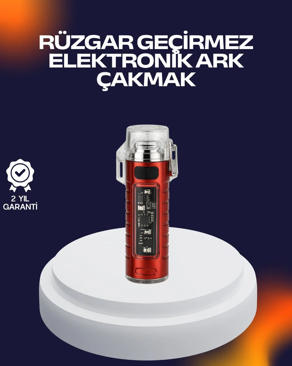 Rüzgar Geçirmez Elektrikli Çakmak - USB Şarj Edilebilir Hayatta Kalma Tasarımı