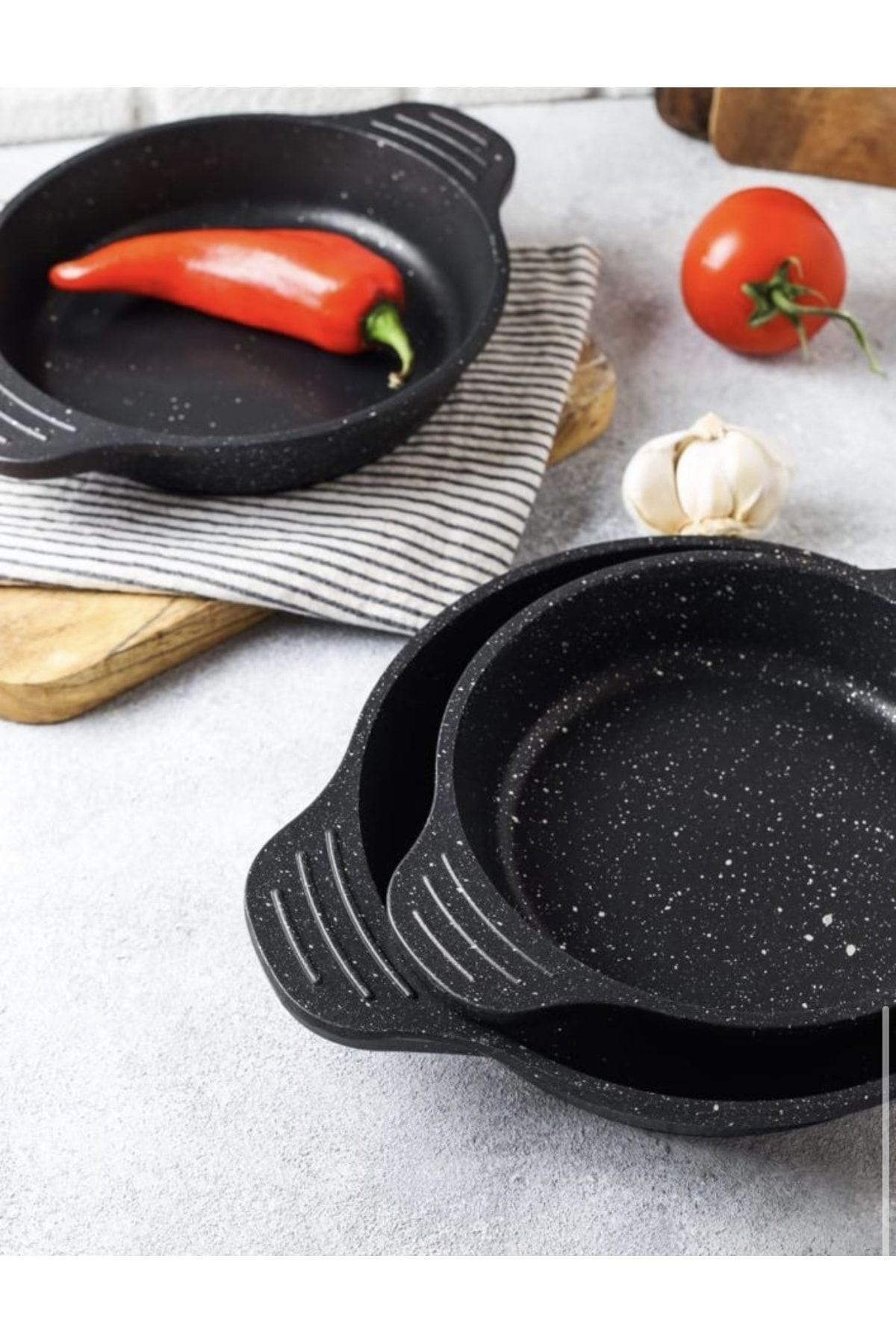 Rüzgar Serisi Lüx Birinci Kalite 3lü Döküm Sahan Seti