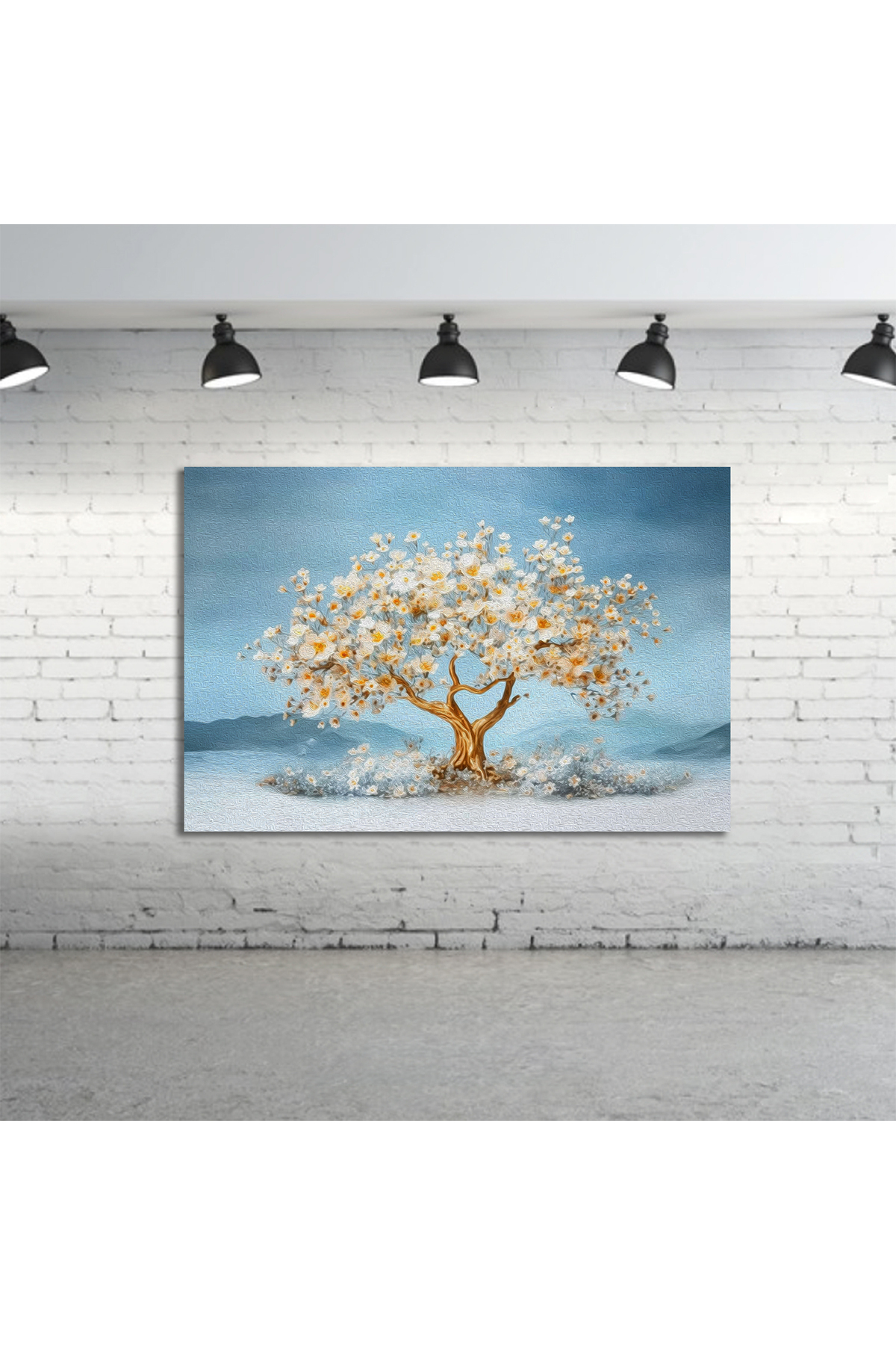 Korkmazkanvas Rüzgarda Güzel Söğüt Ağacı. Soyut İzlenimcilik. Kanvas Tablo