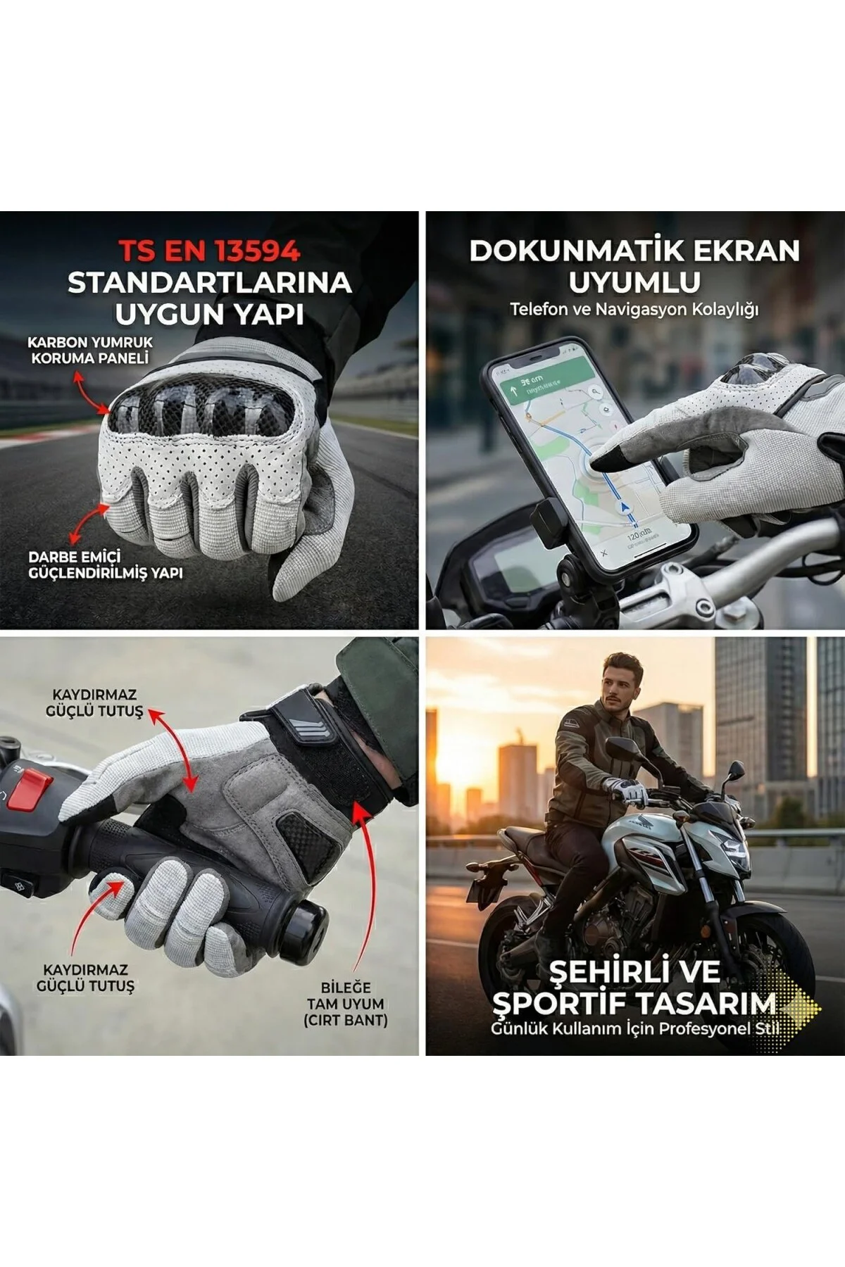 RVK Yazlık Motosiklet Eldiveni Karbon Korumalı TS EN 13594 Etiket RVK Yazlık Motosiklet Eldiveni Karbon Korumalı TS EN 13594 Etiket
