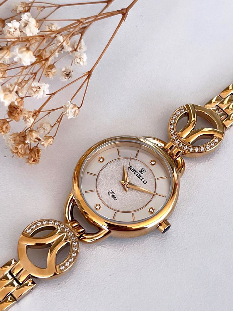 RVL-1446-F Revello Altın Kaplama Elite Swarovski Taşlı 30 Mt Su G