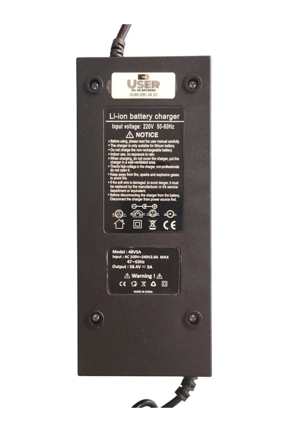 RX4 Elektrikli Scooter 5A Fanlı Şarj Cihazı | 4 Saatte Full Şarj