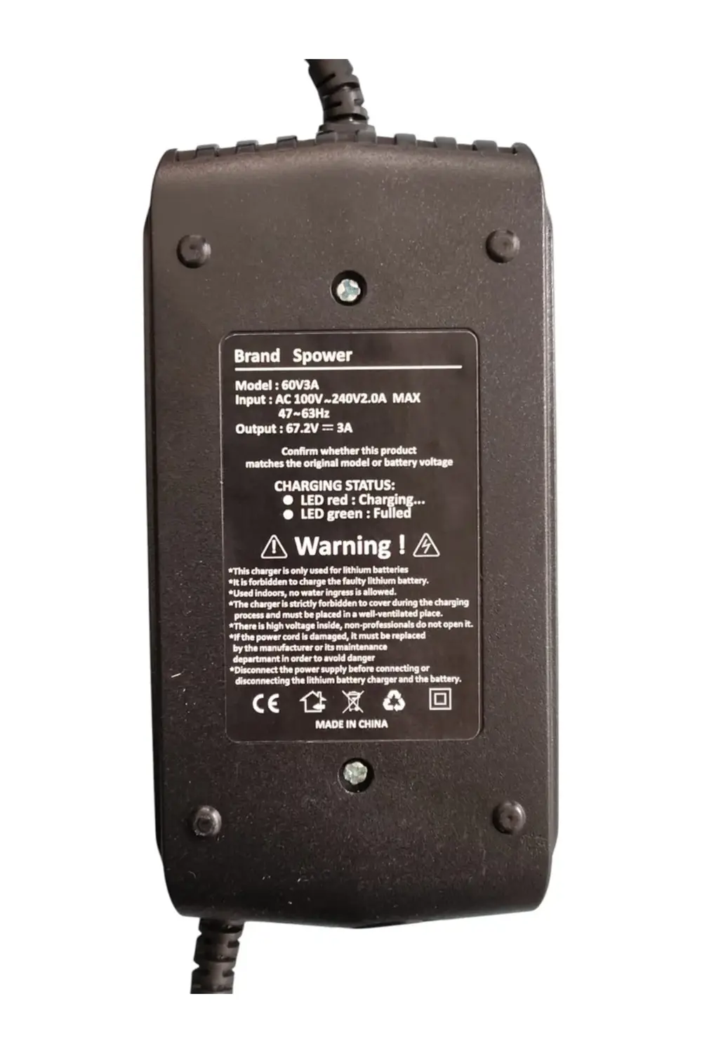 RX5 – RX7 – RX8 Uyumlu 67.2V 2A Elektrikli Scooter Şarj Cihazı (K