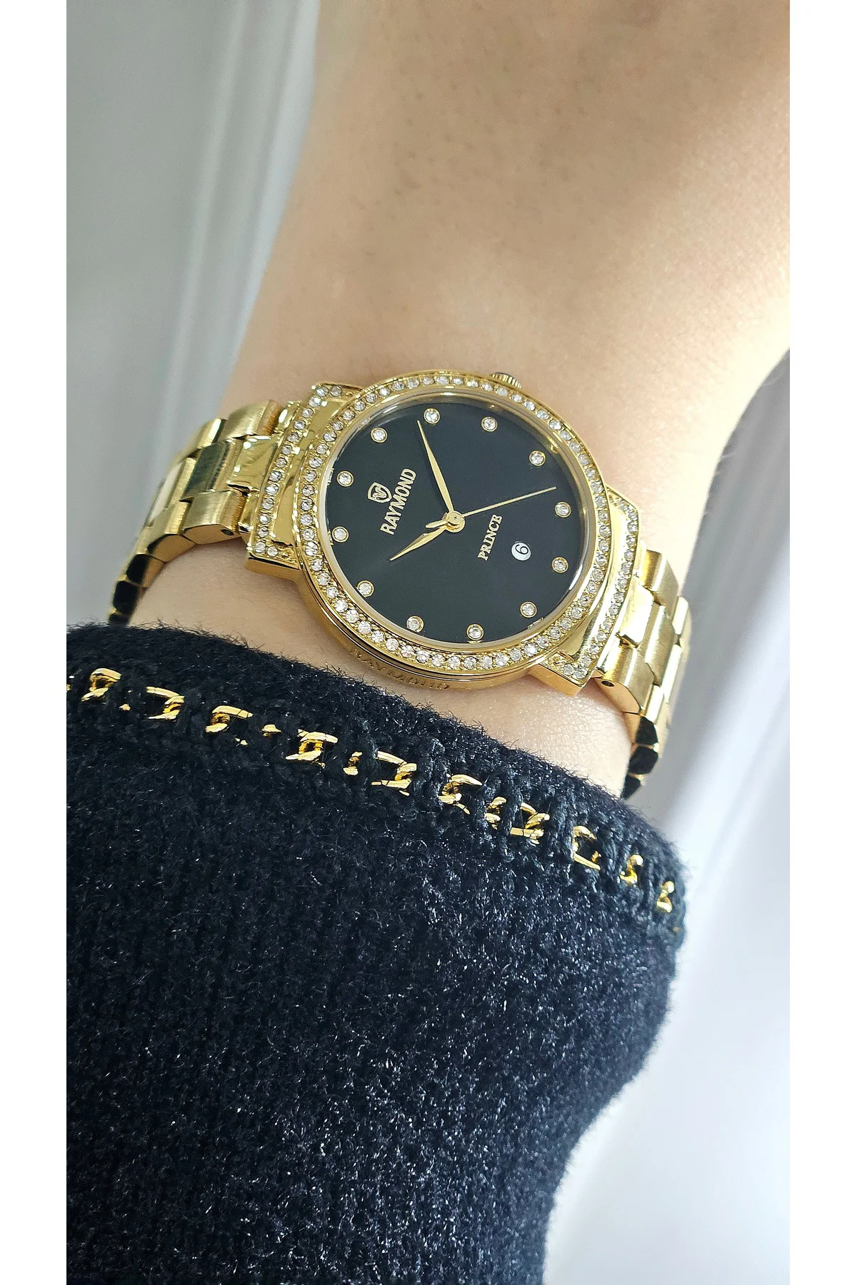 RYM-213058L QUARTZ 28mm KADIN KOL SAATİ - 2 YIL GARANTİ GOLD-SİYAH