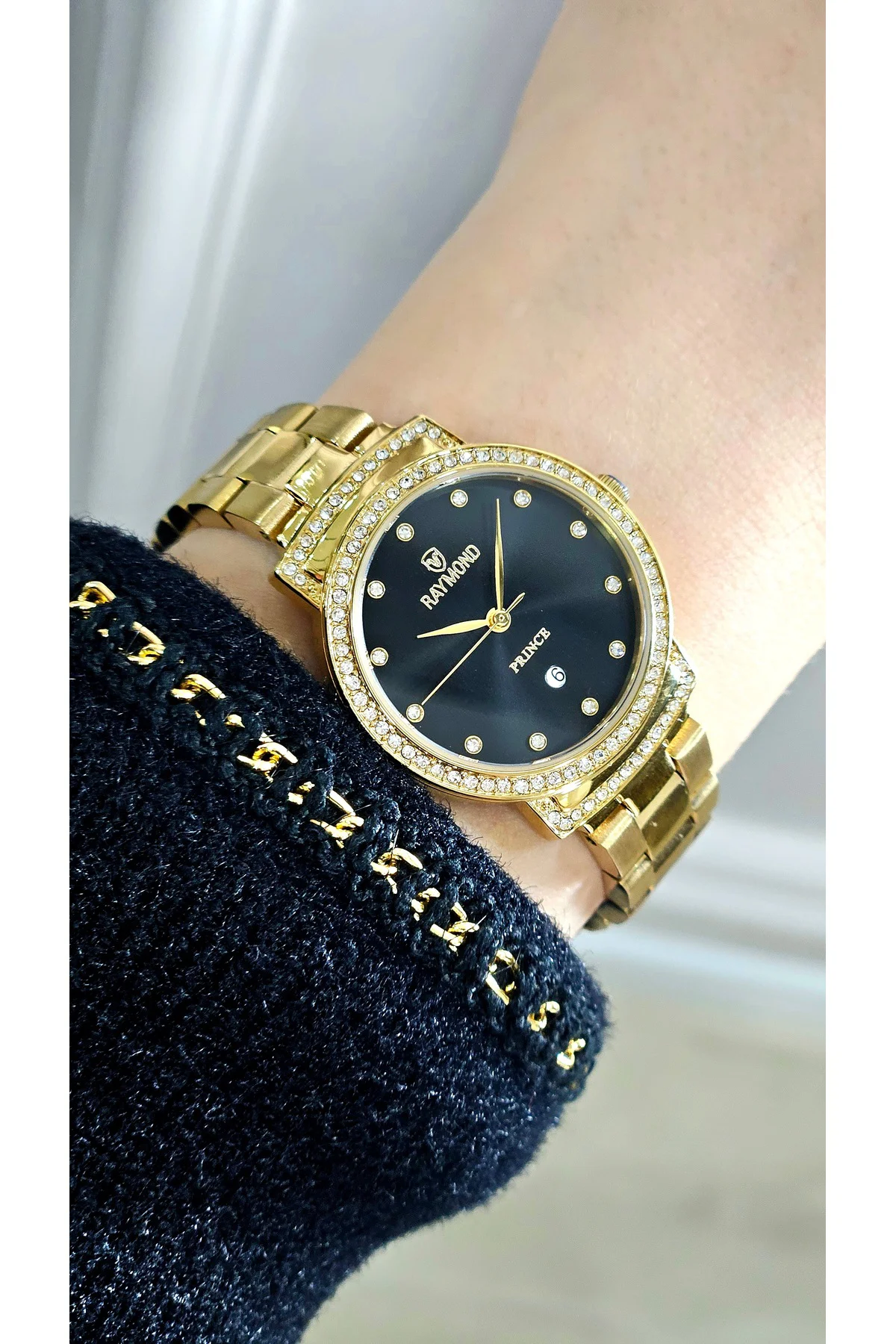 RYM-213058L QUARTZ 28mm KADIN KOL SAATİ - 2 YIL GARANTİ GOLD-SİYAH