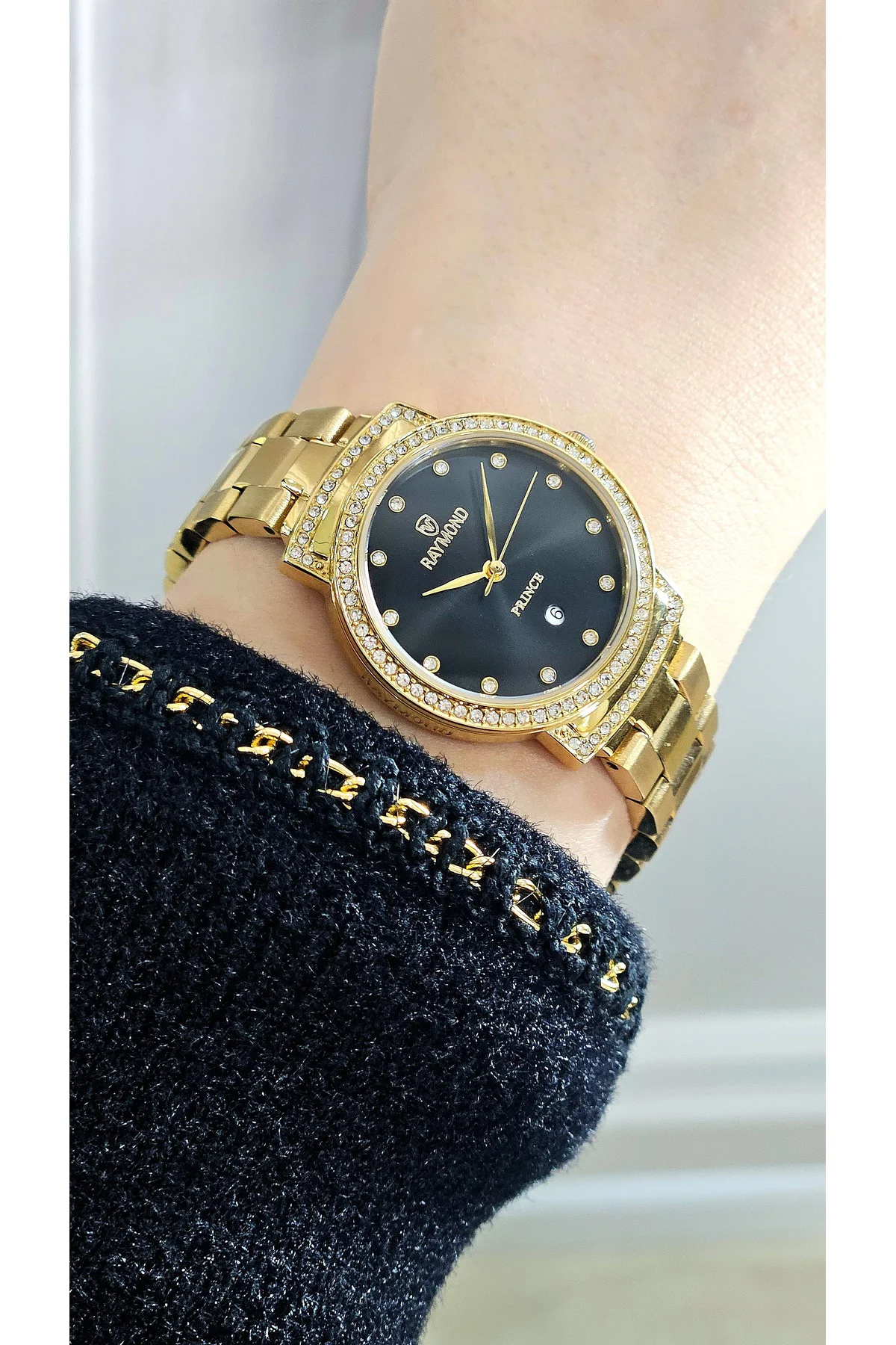 RYM-213058L QUARTZ 28mm KADIN KOL SAATİ - 2 YIL GARANTİ GOLD-SİYAH