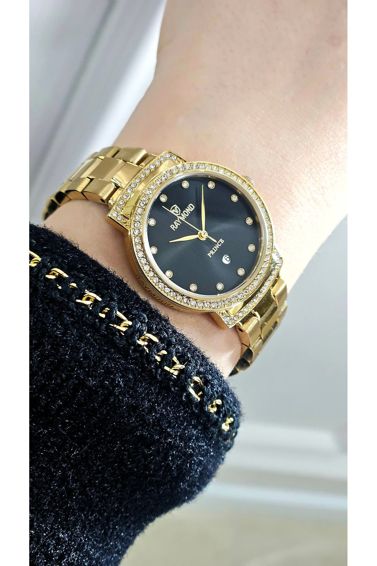RYM-213058L QUARTZ 28mm KADIN KOL SAATİ - 2 YIL GARANTİ GOLD-SİYAH