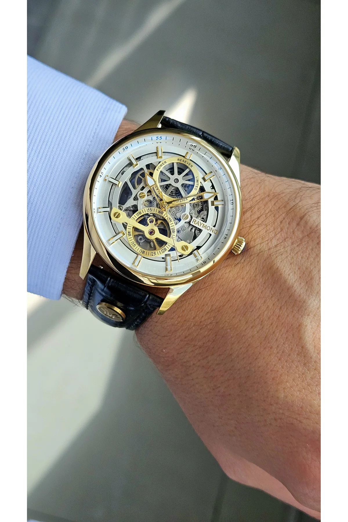 RYM-280267 ERKEK İSKELET OTOMATİK KOL SAATİ GOLD-BK-W