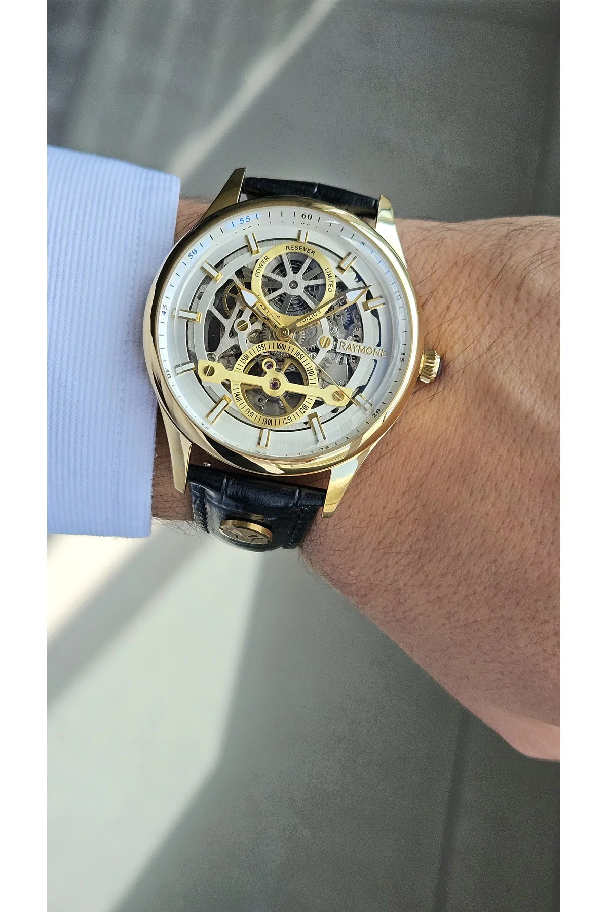 RYM-280267 ERKEK İSKELET OTOMATİK KOL SAATİ GOLD-BK-W