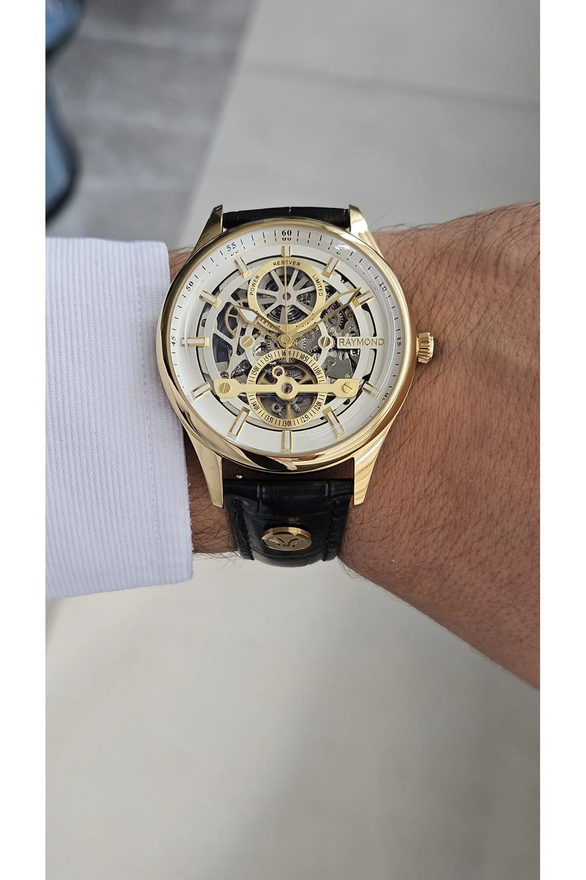 RYM-280267 ERKEK İSKELET OTOMATİK KOL SAATİ GOLD-BK-W