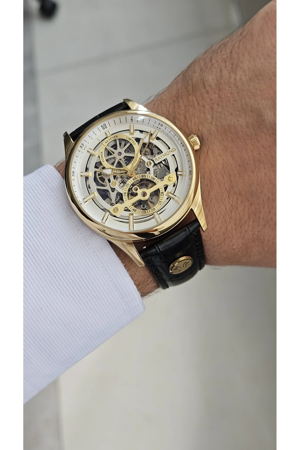 RYM-280267 ERKEK İSKELET OTOMATİK KOL SAATİ GOLD-BK-W