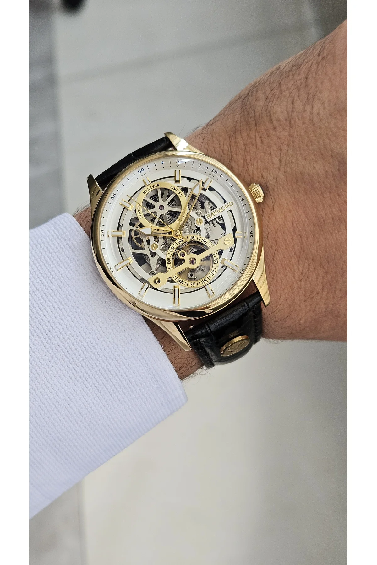 RYM-280267 ERKEK İSKELET OTOMATİK KOL SAATİ GOLD-BK-W