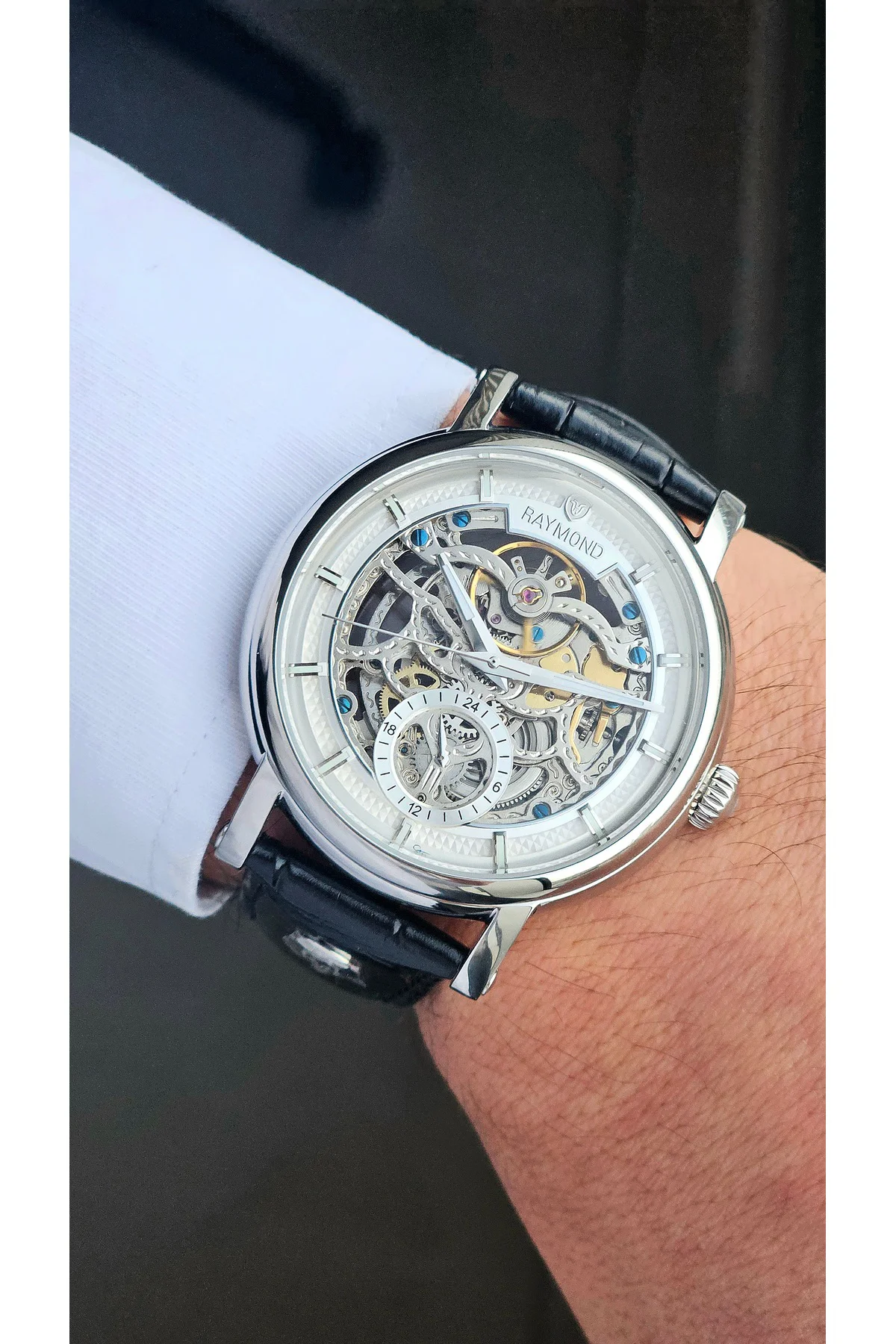 RYM-4853 OTOMATİK ERKEK İSKELET MODEL KOL SAATİ - ÇELİK KASA - DERİ KORDON - 2 YIL GARANTİ SS-BK-W RYM-4853 OTOMATİK ERKEK İSKELET MODEL KOL SAATİ - ÇELİK KASA - DERİ KORDON - 2 YIL GARANTİ SS-BK-W