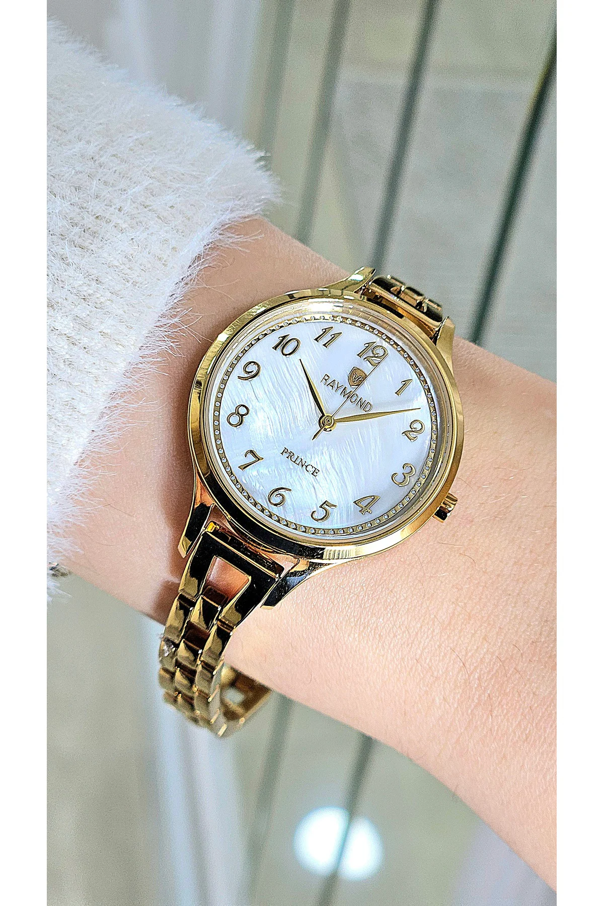 RYM-5036 32mm Kadın Kol Saati - Rakam Detaylı - Gold - Paslanmaz Çelik GOLD-BEYAZ