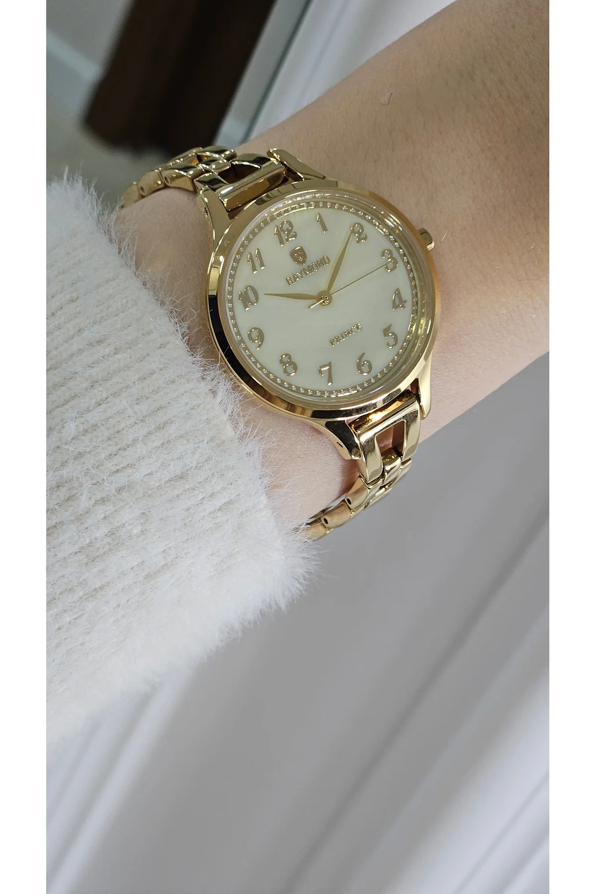 RYM-5036 32mm Kadın Kol Saati - Rakam Detaylı - Gold - Paslanmaz Çelik GOLD