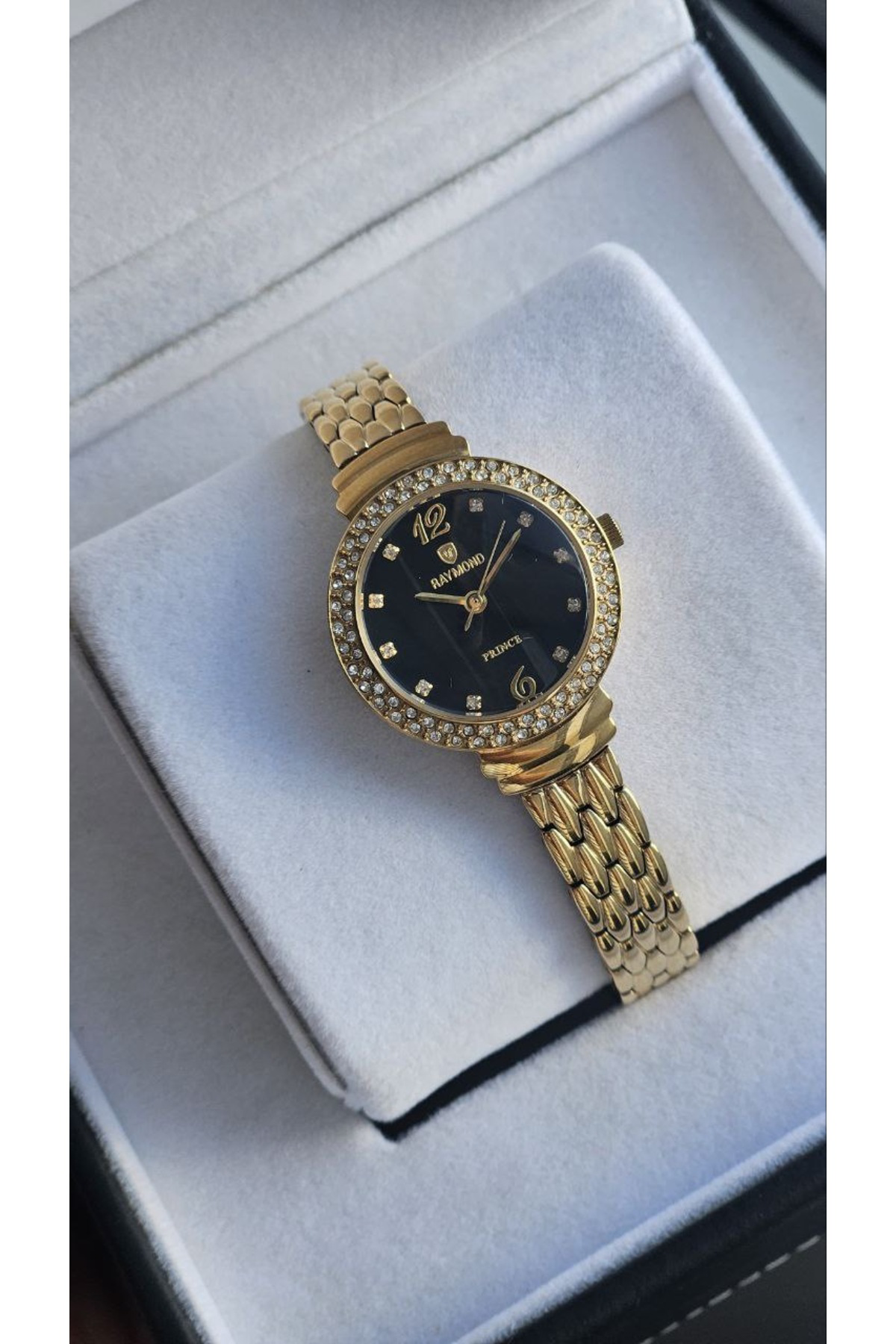 RYM-5037 ÇELİK KADIN KOL SAATİ - 2 YIL GARANTİ GOLD-SİYAH