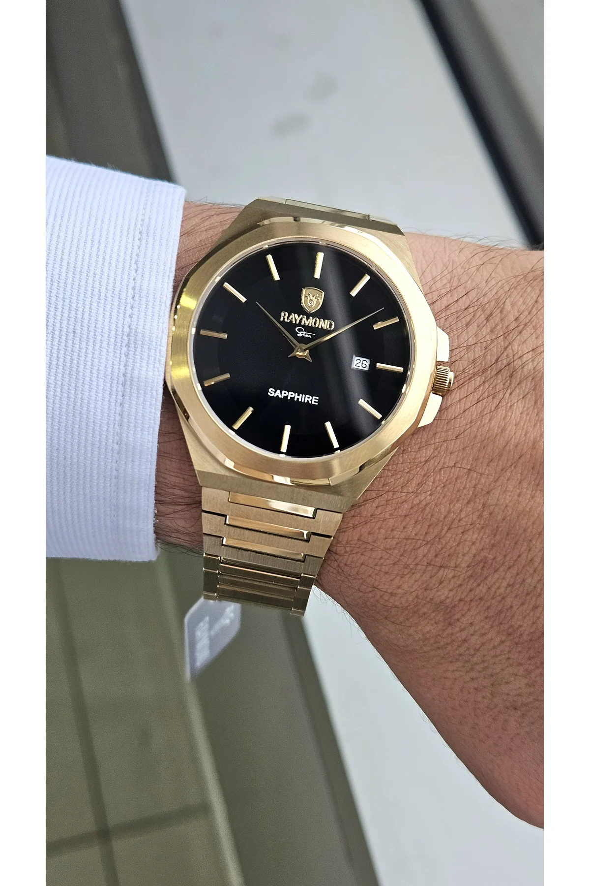 RYM-611505M SLIM ERKEK KOL SAATİ - ÇELİK KASA VE KORDON - 2 YIL GARANTİ GOLD-BK