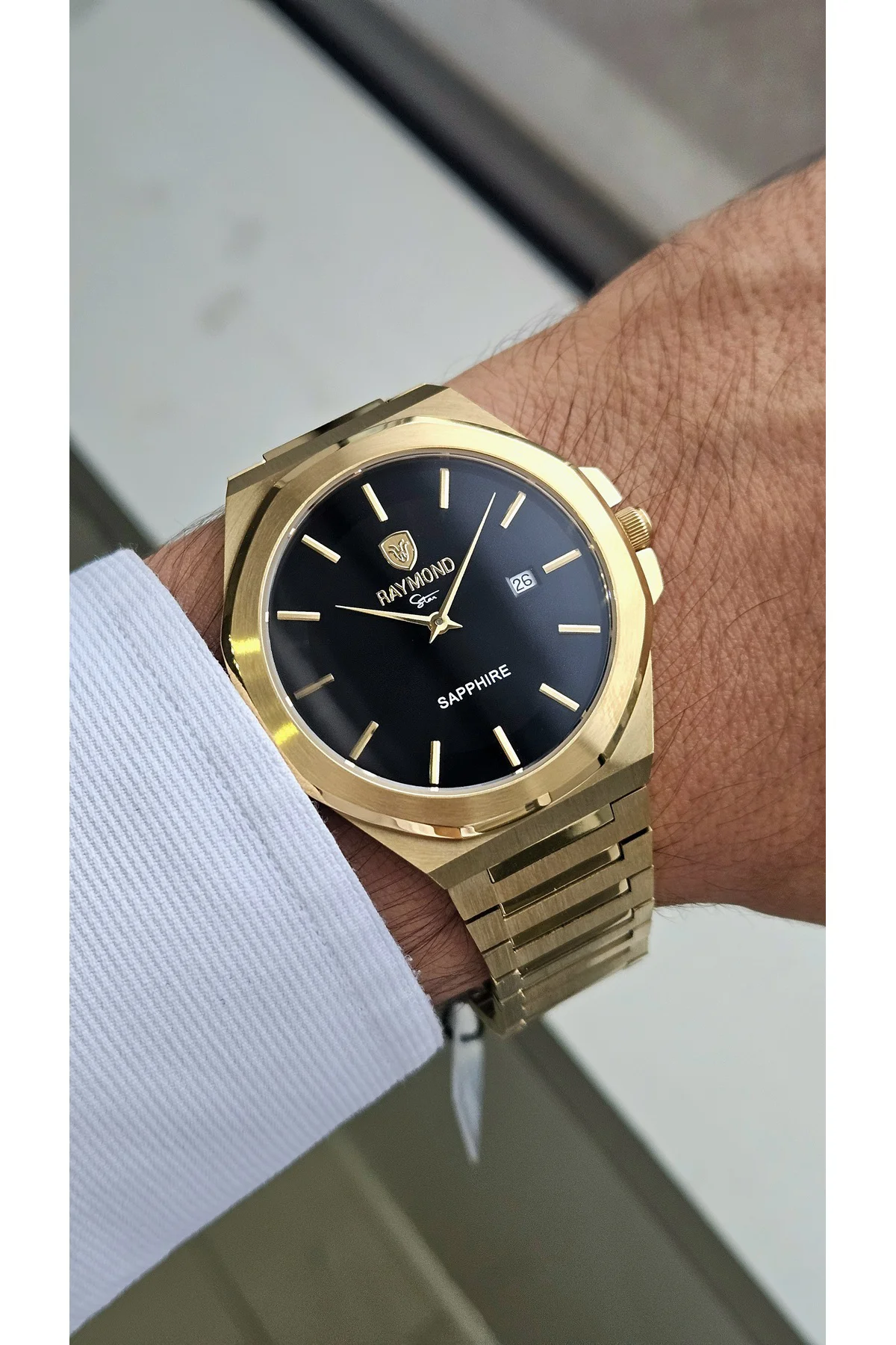 RYM-611505M SLIM ERKEK KOL SAATİ - ÇELİK KASA VE KORDON - 2 YIL GARANTİ GOLD-BK