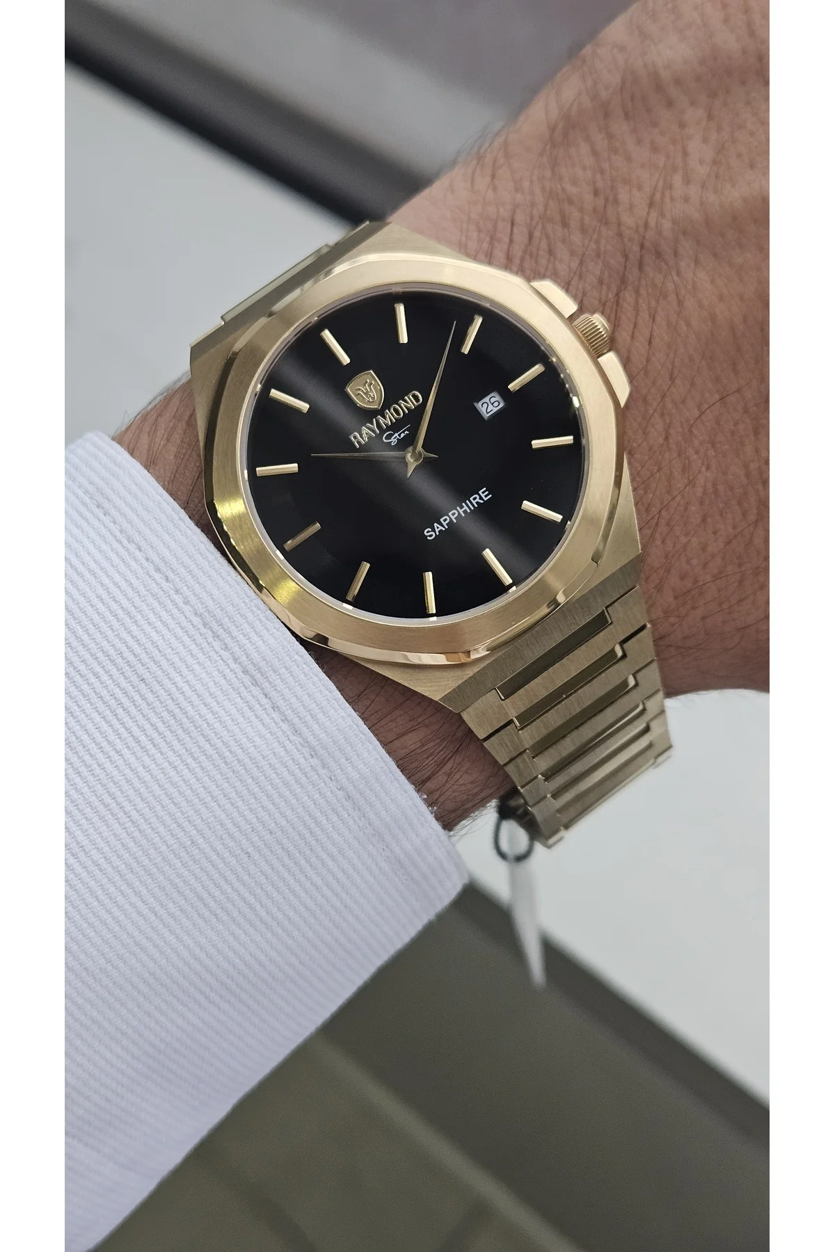 RYM-611505M SLIM ERKEK KOL SAATİ - ÇELİK KASA VE KORDON - 2 YIL GARANTİ GOLD-BK